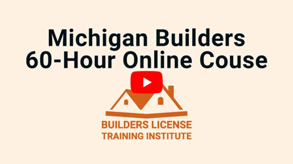 Programa de prelicencia de 60 horas para constructores de Michigan en línea